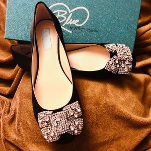 Betsey Johnson SB-Ever Black Satin Ballet Flats